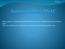 Next THE COMPANY - Sarana Solusi HVAC