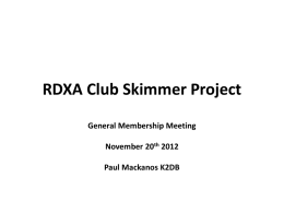 RDXA Skimmer Project