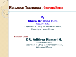 research techniqes - University of Mysore