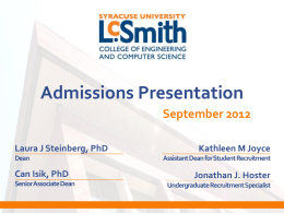 LCSmith Admissions Overview