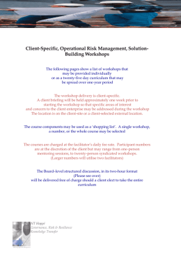 Client-Specific, Operational Risk Management