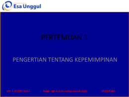 Leadership Pertemuan 1