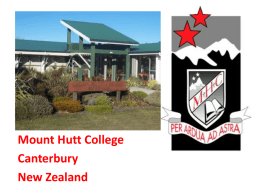 Mount Hutt College Canterbury New Zealand Where we are