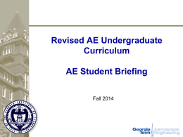 AE Undergrad. Curric Committee Plan