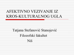Stefanovic Stanojevic, Afektivno vezivanje iz transkulturalnog ugla