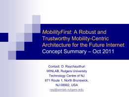 MF Concept Summary Slides - MobilityFirst