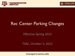 2012 Rec Center Parking Changes