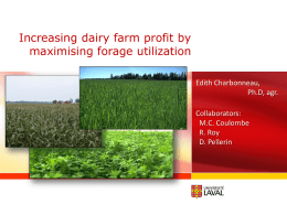 Increasing Dairy Farm Profit by maximizing forage