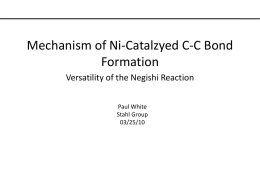 Mechanism of Ni-Catalzyed CC Bond Formation