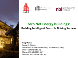 Zero Net Energy Buildings - Continental Automated Buildings