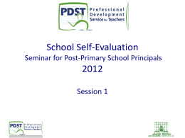 School Self-Evaluation Seminar for Post-Primary School