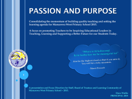 Please click to view the Principal`s Start of Year Presentation for 2015.