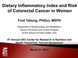 The Dietary Inflammatory Index and Risk of Colorectal Cancer in