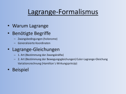 Lagrange-Formalismus