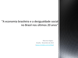 "A economia brasileira e a desigualdade social no Brasil