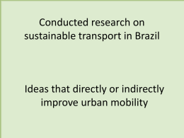 Pesquisas Realizadas sobre transporte sustent&aacute;vel no Brasil