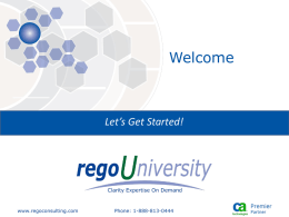 Rego University Kickoff
