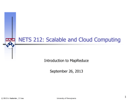 Introduction to MapReduce - University of Pennsylvania