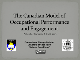 The Canadian Model of Occupational Performance and