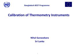 Calibration of Thermometry Instruments