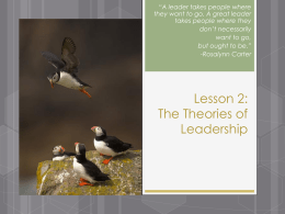 Lesson 2: The Theories of Leadership