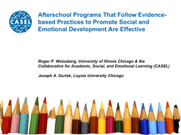 The Impact of After School Programs That Seek to Promote Personal