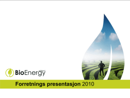 Presentasjon BioEnergy