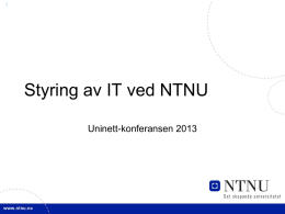 Styring av IT ved NTNU - Håkon Alstad