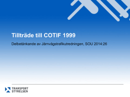 Tillträde till COTIF 1999