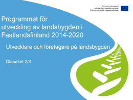 Landsbygdsprogram 2014-2020, diapaket 2/3