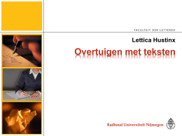 Presentatie mevr. Hustinx