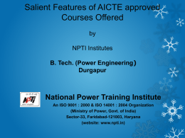 Being Conducted at NPTI, Durgapur