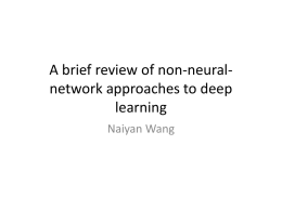 A brief review of non-NN approaches to deep learning