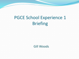 PGCE School Experience 1 Briefing