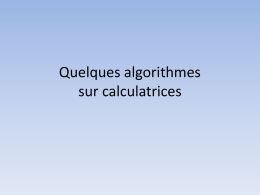 Algo et calculatrices (.ppt)