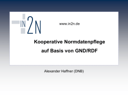 Kollaborative Normdatenpflege auf Basis von GND/RDF