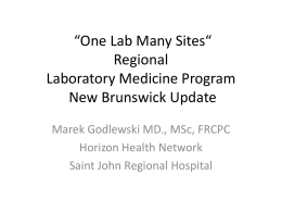 What`s New Lab Medicine in New Brunswick?