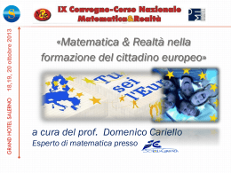 Matematica & Realtà nella formazione del cittadino europeo
