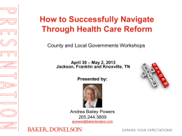 Impact of the Affordable Care Act on Local Governments