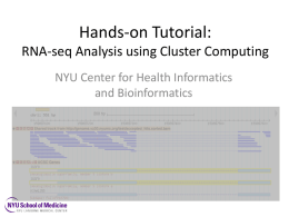 Hands-on Tutorial: RNA-seq Analysis using Cluster Computing