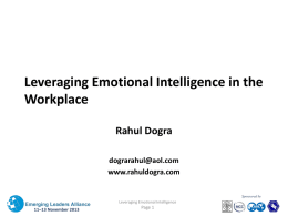 Leveraging Emotional Intelligence in the Workplace