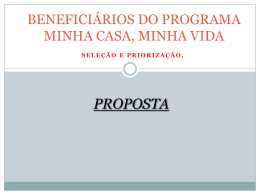 BENEFICIÁRIOS DO PROGRAMA MINHA CASA