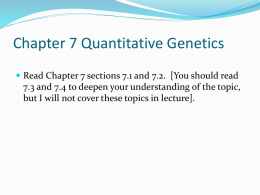 Chapter 7 Quantitative Genetics