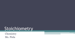 Stoichiometry - Fall River Public Schools
