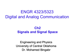 Signals and Systems - Department of Engineering and Physics