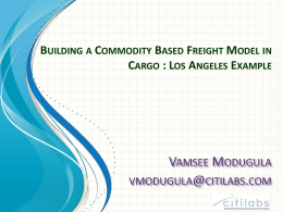 Building a Commodity Based Freight Model in Cargo