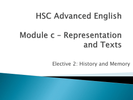 Hsc Advanced english Module c * Representation and Texts