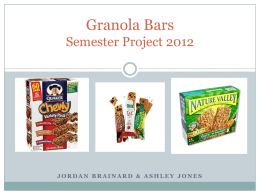 Granola Bars Semester Project 2012