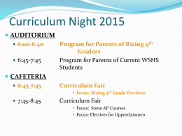 Rising Freshman Curriculum Night Presentation
