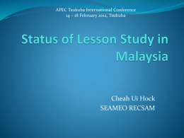 Status of Lesson Study in Malaysia